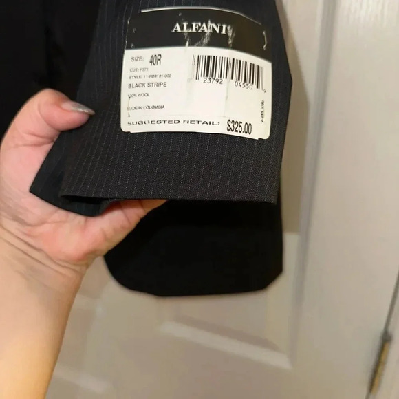 NWT-Men’s Alfani Black‎ Stripe Suit Blazer. Size 40R. - Picture 3 of 10